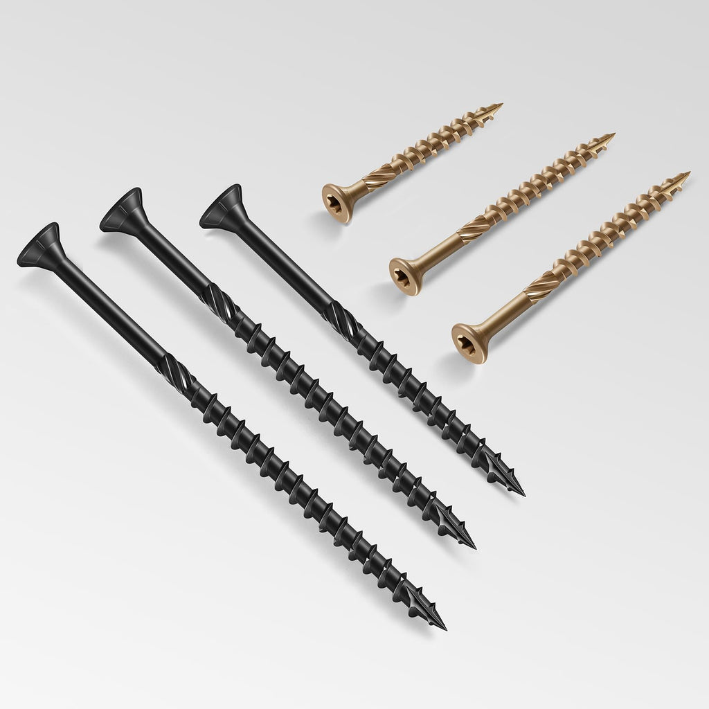 BNUOK #8 Deck Screws 1-1/4" Exterior Decking Wood Screws Heavy-Duty Outdoor Torx Drive Head,Bronze Rust Resistant Epoxy Coated for Timber,Fence,Star Bit(2.5Ib,436Pcs)