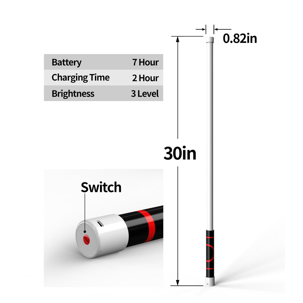 THOUSAND SUNNY Flexible LED Light Stick 30", Rechargeable Bendable Work Light with 3 Modes High Lumen for Mechanic Car Repairs Under Hood Garage Inspection