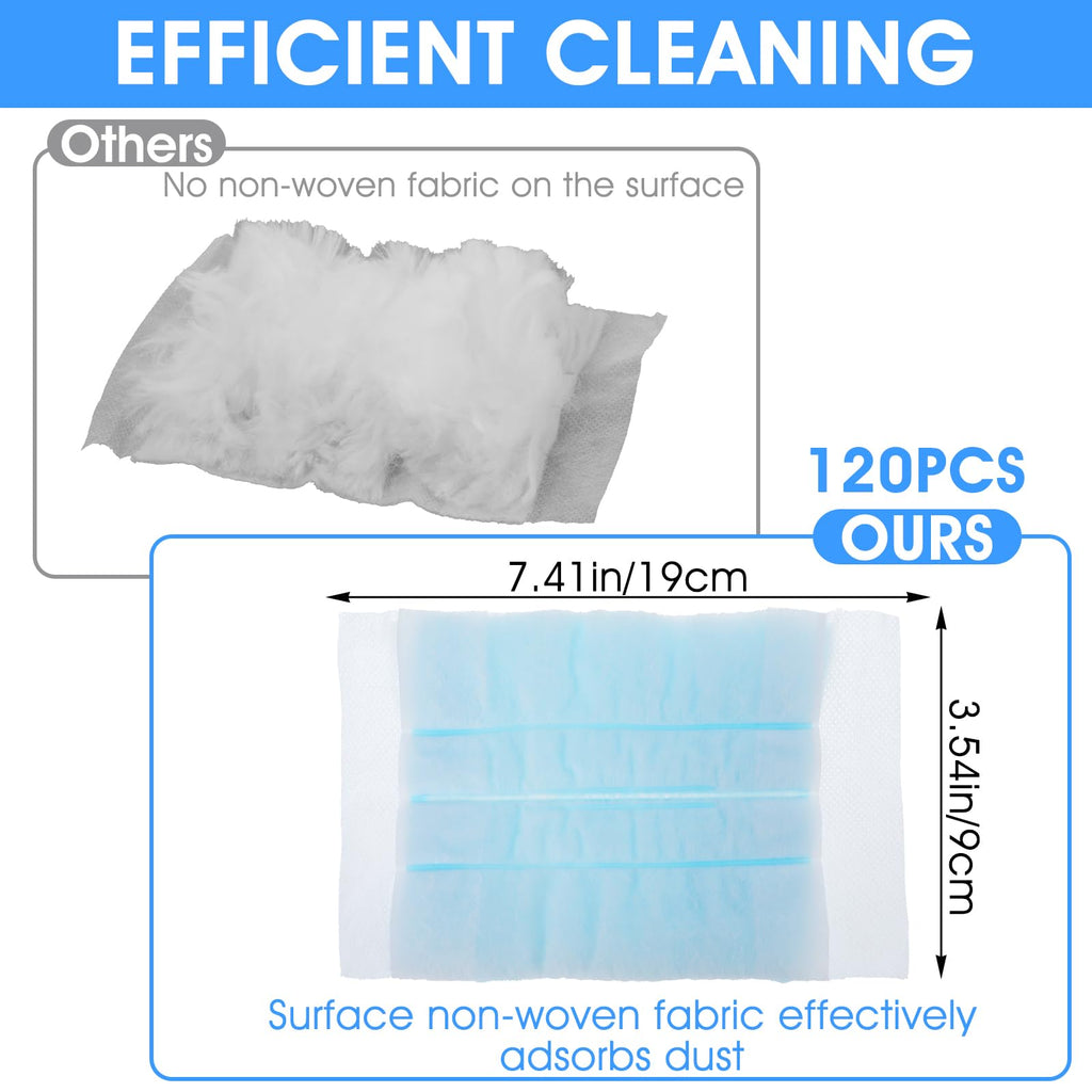 Wanmu 120 Pcs Duster Refills, Electrostatic Disposable Dusters Refills Compatible with Duster, Bulk Heavy Duty Dusters Refill for Blinds Ceiling Fans Furniture Multi-Surface Dusting, Unscented