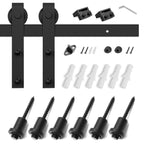 SMARTSTANDARD 7.5FT Barn Door Hardware Kit, Sliding Barn Door Track -Smoothly and Quietly -Easy to Install -Includes Step-by-Step Installation Instruction Fit 42“-45" Wide Door Panel (J Shape Hanger)