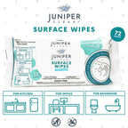 Juniper CLEAN 24 Pack Surface Cleaning Wipes Bleach Free, All-Purpose Cleaner for Bathroom, Kitchen, Office, 1728 Count Soft Flow, Fresh Scent, Bleach Free, Lint Free, Durable