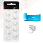 Open 8mm-Hearing Aid Domes for Oticon Minifit, Oticon Hearing Aid Supplies, Replacements Parts Accessories Universal Oticon Domes for Hearing Aids Cleaning Kits (30 Pcs)