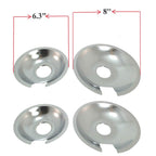 KITCHEN BASICS 101 Made in the USA 715877 and 715878 Replacement Range Cooktop Drip Pans for Jenn Air - Includes 2 6-Inch and 2 8-Inch Pans, 4 Pack