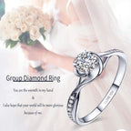 Sunamy Endless Love Matching Couple Rings for Him and Her Set, Adjustable S925 Silver Romantic Heart Design, Engagement Ring
