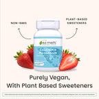 EZ Melts Calcium & Magnesium - Daily Supplement for Heart, Bone, Immune & Brain Health - with Vitamin D3 - Non-GMO & Vegan - Strawberry Smoothie - 60 Dissolvable Tablets (30 Servings)