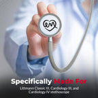MotivatEM Stethoscope Replacement Part Kit for Littman Stethoscope Classic 3, Cardiology 3 & Cardiology 4 - Fits Classic III, Cardiology III & IV (Grey)