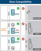 HIDALIFE Keyless Entry Door Lock, Keypad Door-Lock with Handle, Touchscreen, Auto-Locking, Anti-peep Password, Easy to Install for Front Door, Home, Office, Matte Black 4 Pack