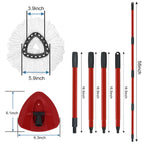 Mop Replace Heads Mop Handle and Mop Base Replacement for O Cedar EasyWring 1-Tank Spin Mop System, 2 Microfiber Mop Head Refills, 4-Section Iron Mop Handle 30-58in and 1 Mop Head Cover Set(No Bucket)