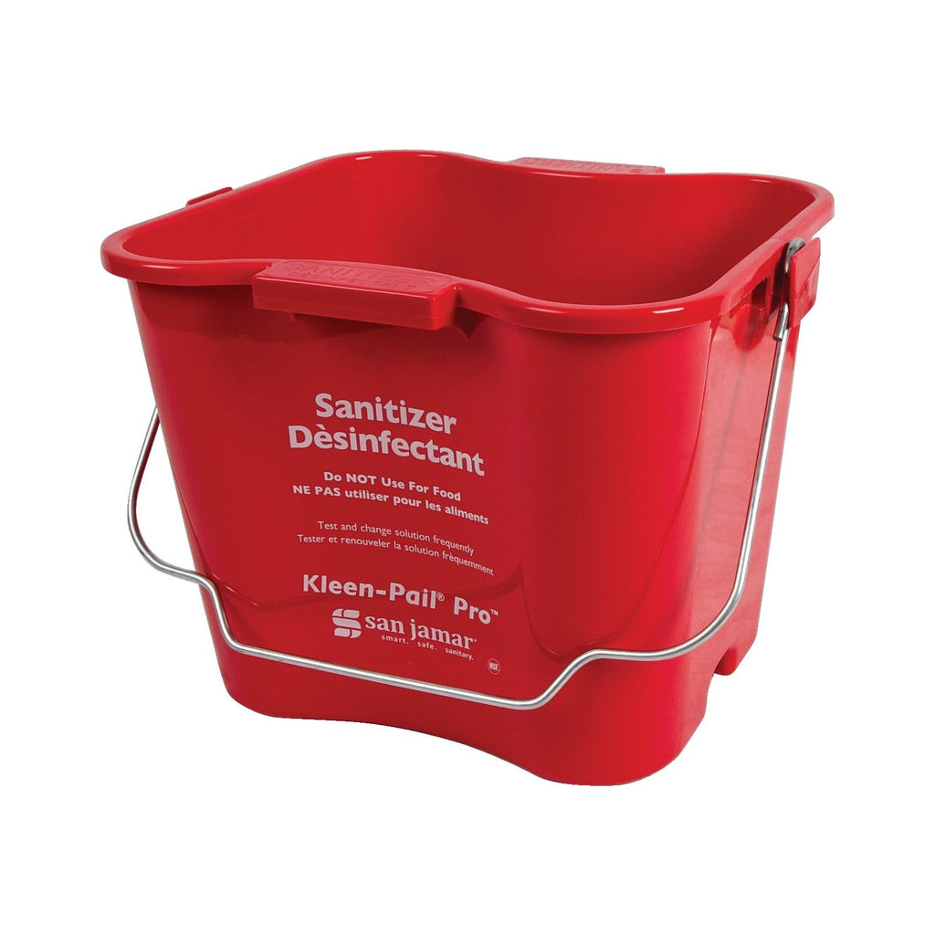 San Jamar Kleen-Pail Pro, Bucket with Handle for Cleaning Products in Commercial and Home Setting, 6 Qts, 12 Count, Red