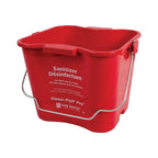 San Jamar Kleen-Pail Pro, Bucket with Handle for Cleaning Products in Commercial and Home Setting, 6 Qts, 12 Count, Red