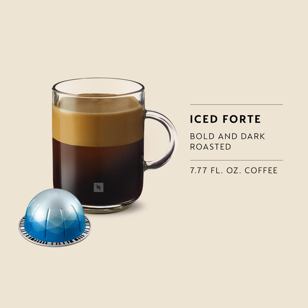 Nespresso Vertuo, Ice Forte, Dark Roast, 30-Count Espresso Pods