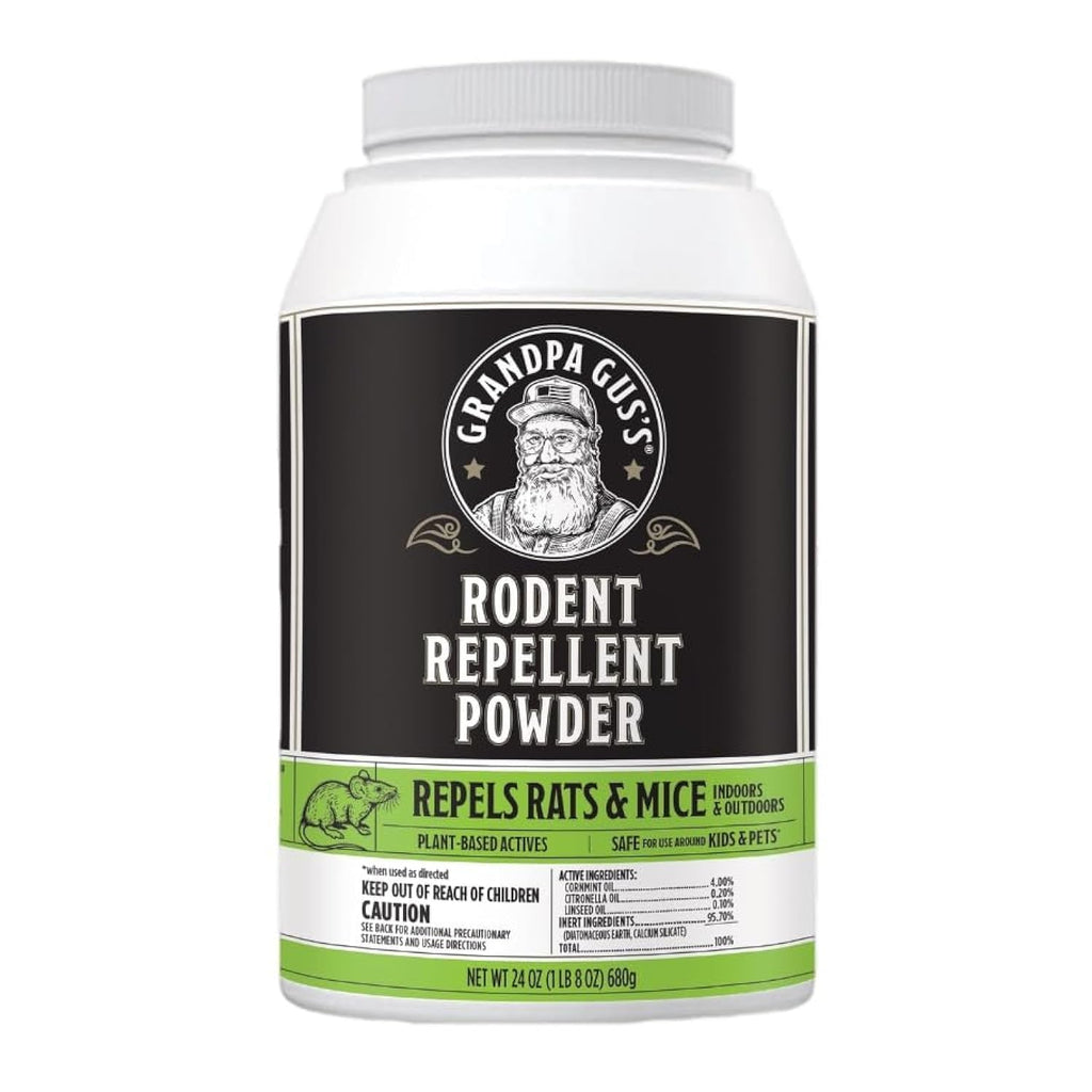 Grandpa Gus's Potent Rodent Repellent Powder Concentrate; Deters Rodents/Mice/Rats from Farm/Home/Garden/RV/Boat/Car/Garage & Chewing on Wires, 24 oz