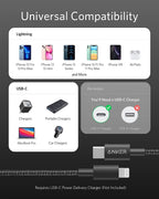 Anker New Nylon USB C to Lightning Cable, MFi-Certified Cord (6 ft, Black)