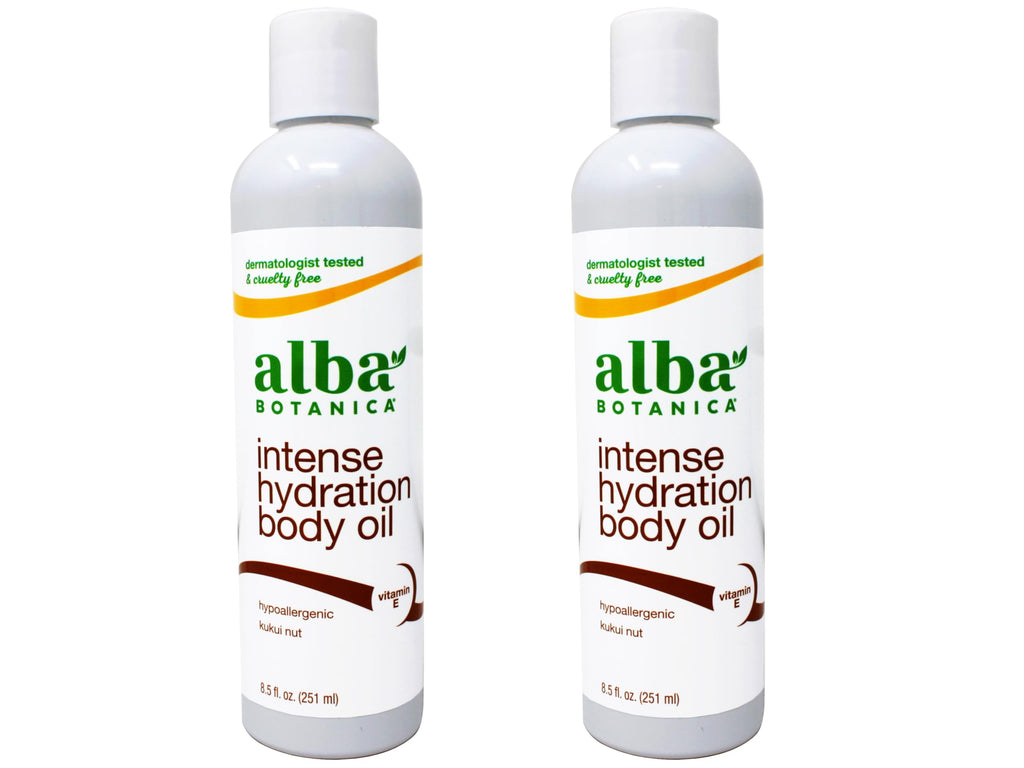 Alba Botanica Hawaiian Organic Body Oil - Kukui Nut - 8.5 Ounce (Pack of 2), 'Packaging may vary'