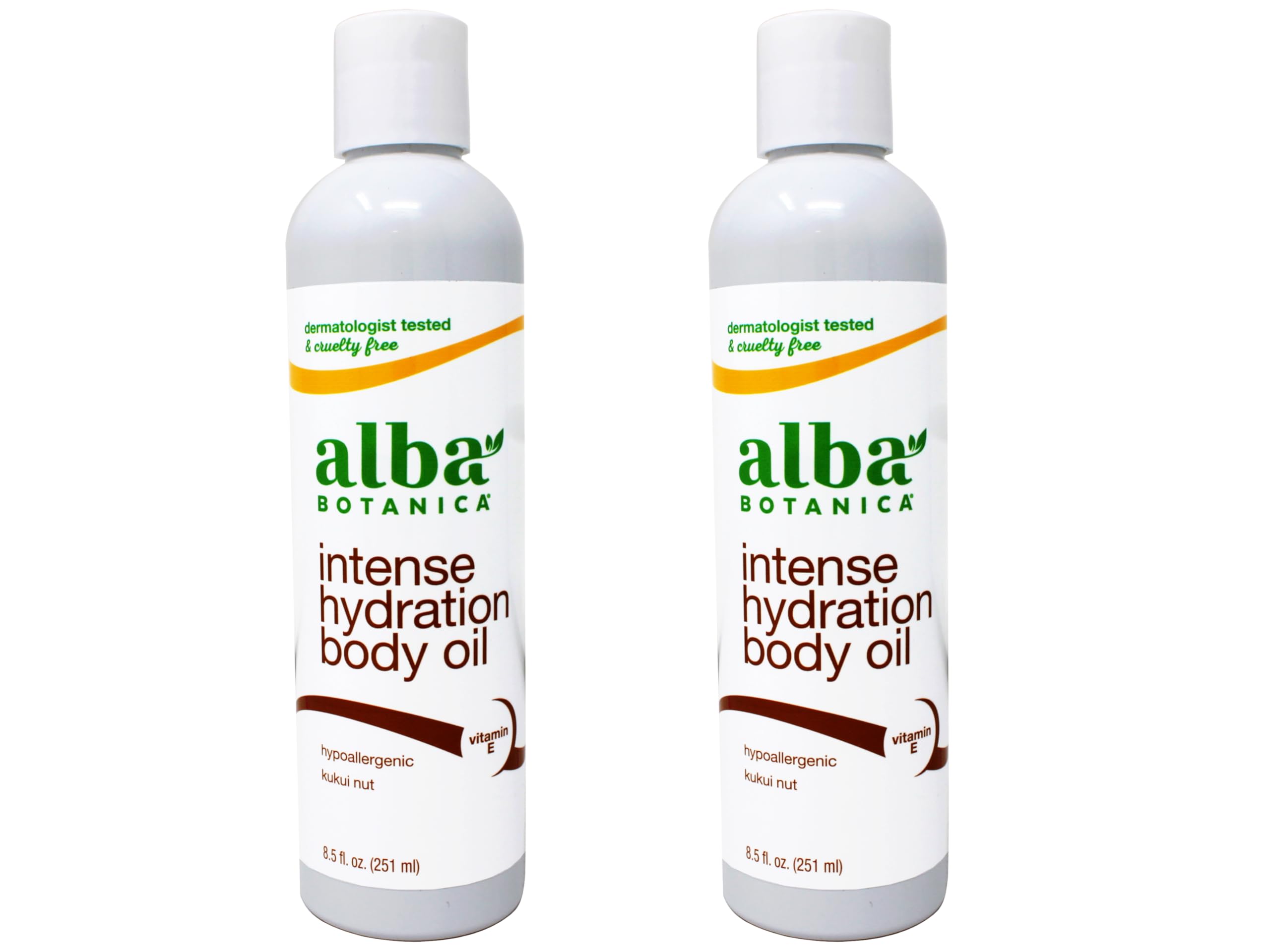 Alba Botanica Hawaiian Organic Body Oil - Kukui Nut - 8.5 Ounce (Pack of 2), 'Packaging may vary'
