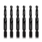 DKIBBITH 6 Packs M6 Combination Drill & Taps Bit Set, Screw Threading Tapping Tools in Size M6*1.0 with Anti-Rust Black Coating, 1/4" Hex Shank and Storage Case