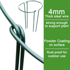 HiGift Plant Support Stakes, 6 Pack Metal Peony Cages and Supports, Garden Stakes Plant Support Cage, Large Plant Support Ring for Outdoor Indoor Snake Plant Peony Rose Flowers Vine (10" W x 15.8" H)