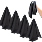 SINLAND Microfiber Glass Polishing Cloths Large Size Thick Lintless Drying Towels for Wine Glasses Stemware Dishes Stainless Appliances 20 Inch X 25 Inch Pack of 4 Black