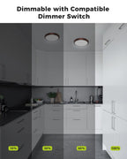 hepside 2Pack Dimmable Flush Mount Ceiling Light Fixture Oil Rubbed Bronze, 3000/4000/6500K Ceiling Lamp, 7.5INCH 15W 1500LM Low Profile Light for Bedroom, Kitchen, Bathroom, Hallway