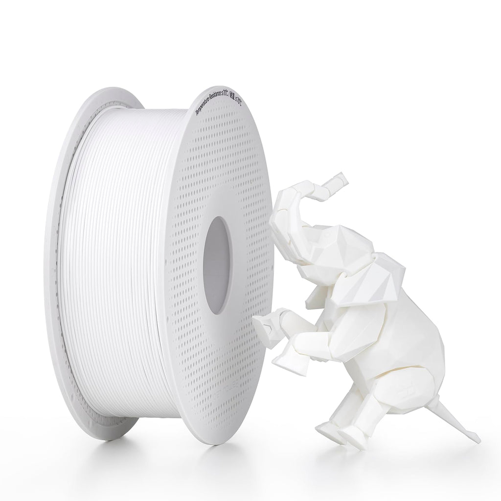 Bambu Lab 3D Printer Filament, 1.75mm PLA 3D Printing Filament Dimensional Accuracy +/- 0.03 mm, Fast Printing RFID PLA, No Warping & Tangling, 3D Print Material with Reusable 1kg Spool, Jade White
