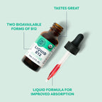 Vimergy USDA Organic Liquid Vitamin B12 Supplement 2500 mcg, Methylcobalamin & Adenosylcobalamin Fast-Absorbing Energy Support, Vegan, Non-GMO B12 Vitamins for Women & Men 30 Serving (30 mL)