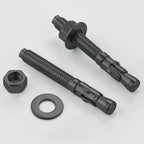 Wensilon 100Pcs 3/8x3 Inch Standard Fasteners for Heavy-Duty Black Wedge Anchors for Cement and Concrete