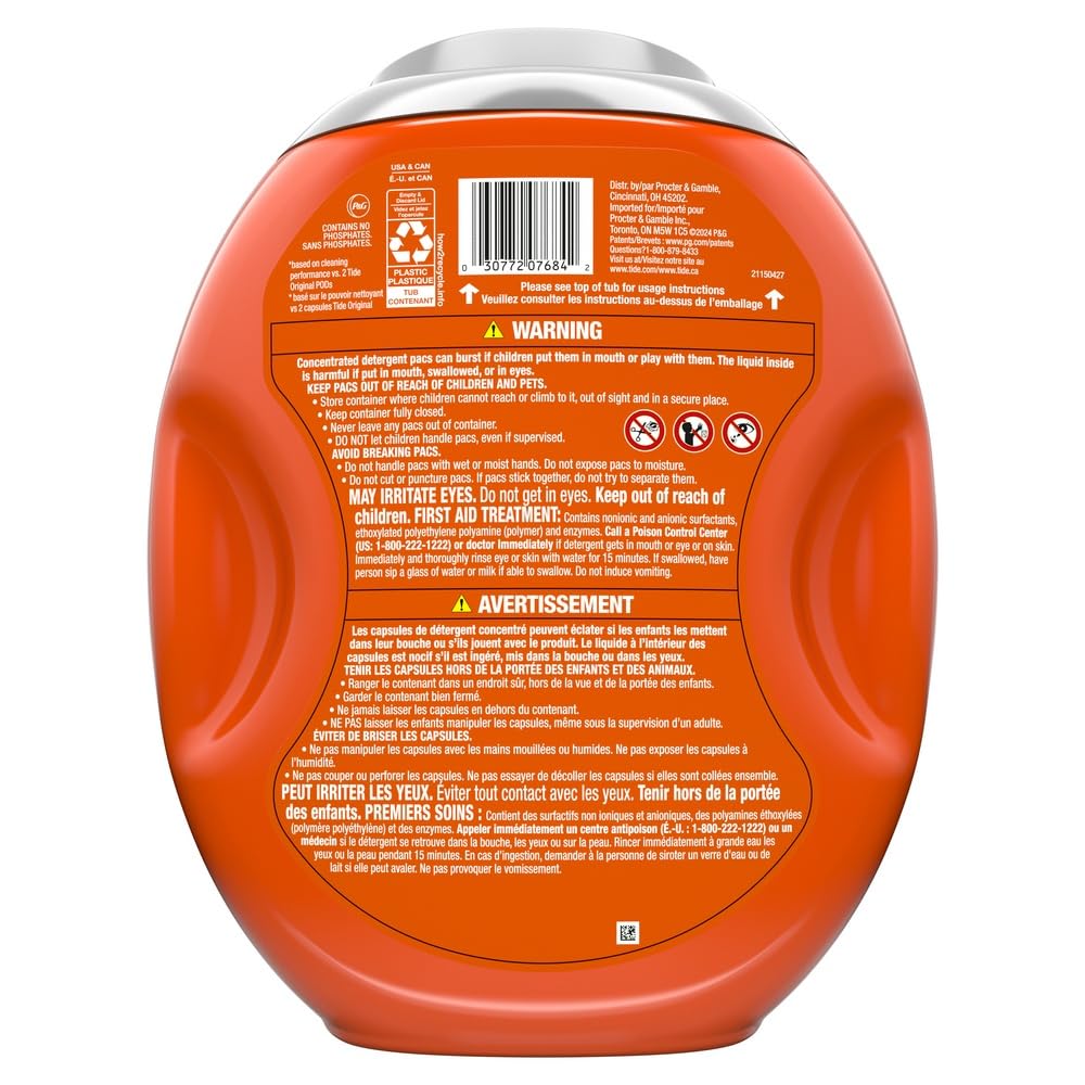 Tide Power Pods Sport Laundry Detergent Pacs, 45 Count, Advanced Sweat + Stain Fighter, laundry soap detergent pacs