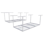 FLEXIMOUNTS 2 Pack 3x6 Overhead Garage Storage Adjustable Ceiling Rack 72" Length x 36" Width x 40" Height, 900lbs Total Weight Capacity, White, Classic Series