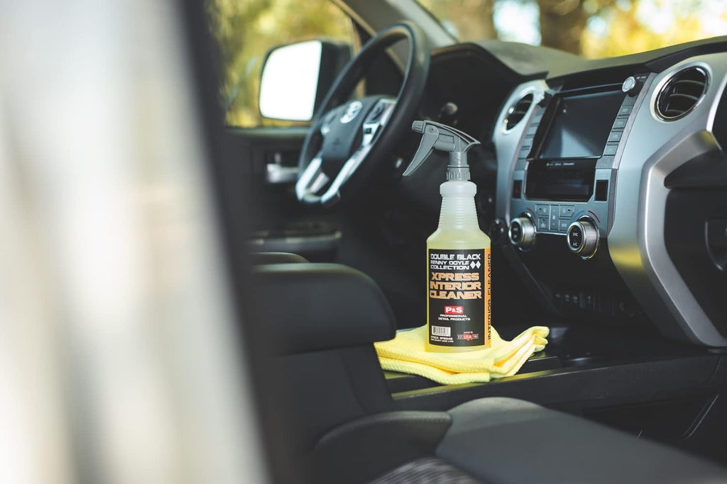 P & S PROFESSIONAL DETAIL PRODUCTS Xpress Interior Cleaner – Safe for Leather, Vinyl, Plastic & More, Removes Dirt, Grease & Oil, No Residue, Fresh Scent, No Dilution Needed - 16 Oz.