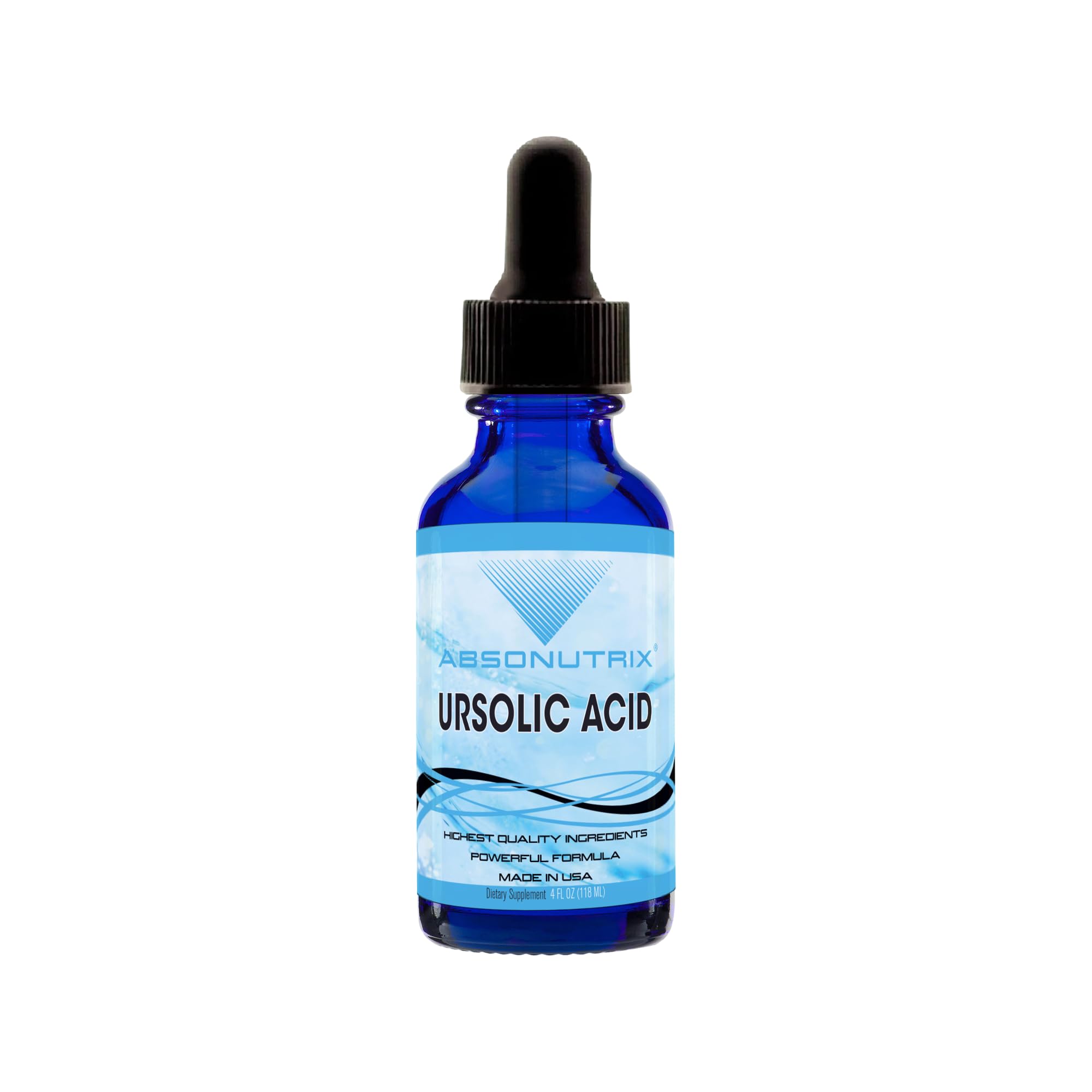 Absonutrix Ursolic Acid 590mg, 4 Fl Oz Bottle, 200 Highly Potent Servings, High Bioavailability, Quick Absorption, Third-Party Tested, GMP-Certified, Non-GMO, Cruelty-Free Products, Made in USA