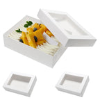 Wowxyz 19x14x4 Inches Cake Boxes 6pcs Rectangle Half Sheet 1/2 Sheet Bakery Boxes with Window - Donuts, Pastry Baking Cake, Pie White Cardboard Treat Packaging