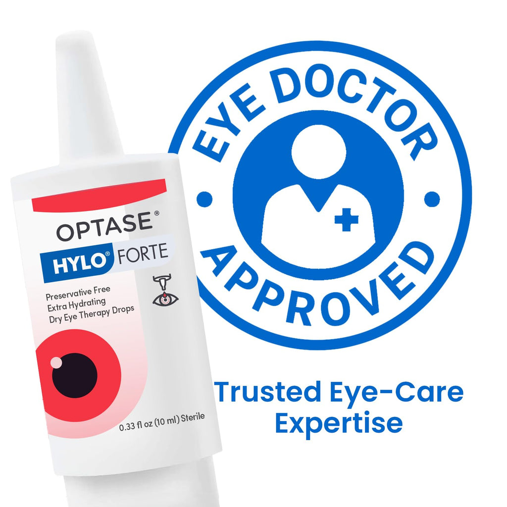 Optase HYLO Forte Dry Eye Drops, Preservative-Free 300 Drops – Extra Moisture – Active Glycerin & Hyaluronic Acid – Contact Lens Compatible – 0.33 fl oz