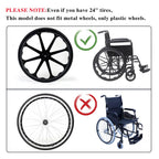 Wheelchair Rear Wheel Replacement Tire, 24 "X 1" Universal Flat-Free Polyurethane Tire,Equipped with installation tools, Wheelchair accessories for all brands(1 Pair)