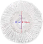 6 Pack Spin Mop Replacement Head for Hurrica, Mopnad, Cassabel and Other 360 Spin Mop Systems, Microfiber Spin Mop Refills (6pc-White)