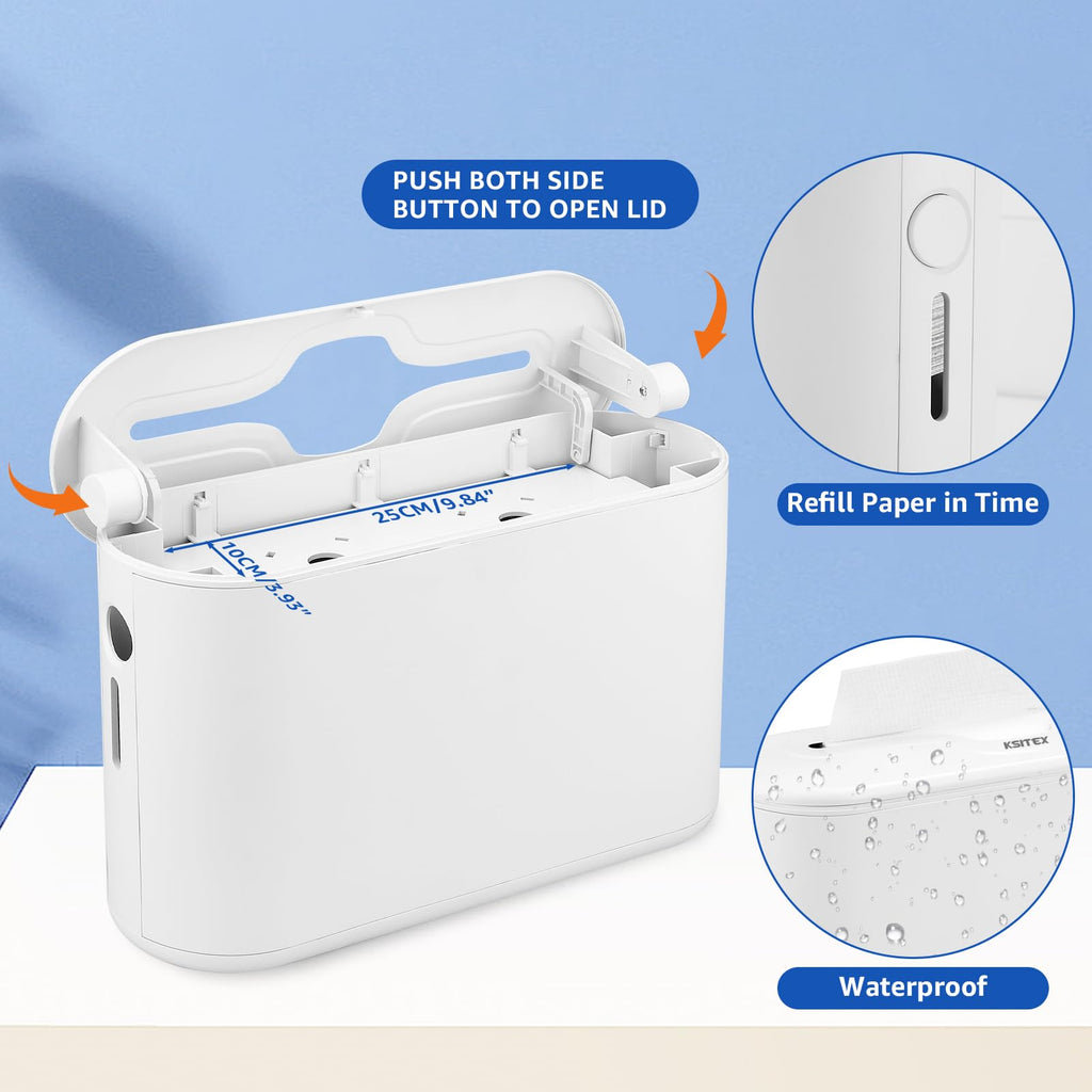 KSITEX Countertop Paper Towel Holder Dispenser,White-M