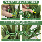 Plant Support Clips, Reusable Plant Clips for Securing Plants (50, Green)