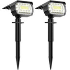 LANSOW Solar Spot Lights Outdoor, [2 Pack/76 LED] 2-in-1 Solar Landscape Spotlights, 3 Modes IP65 Waterproof Dusk to Dawn Solar Powered Flood Wall Lights for Outside Yard Garden Path(Cool White)