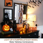 HOME MOST 2-Pack Large Halloween Pumpkin Lights with Remote and Timer - White Pumpkin Lights Battery Operated Halloween Decor - Bright Jack-O-Lantern Decorations