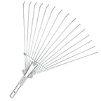 Buyplus Adjustable Garden Leaf Rake - 24 to 63 Inch Telescopic Metal Expandable Folding Leaves Rake, Metal Rakes for Leaves, Yard Rakes for Lawn Yard, Flowers Beds, Sliver