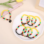 FAERLIIRY African Bracelets for Black Women Juneteenth Beaded Bracelets Black History 1865 Jewelry Adjustable Jamaica Ethnic Tribal Heishi Bracelet African Independence Day Jewelry (Africa-B)