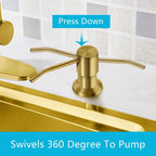 Soap Dispenser for Kitchen Sink, Countertop Sink Soap Dispenser Pump, 47" Silicone Extension Tube Connect to The Soap Bottle Directly, Say Goodbye to Frequent Refills (Golden)
