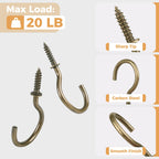 RELBRO Screw Hooks, 1-1/4 Inch Metal Screw in Cup Hooks, Bronze, 50 Pcs