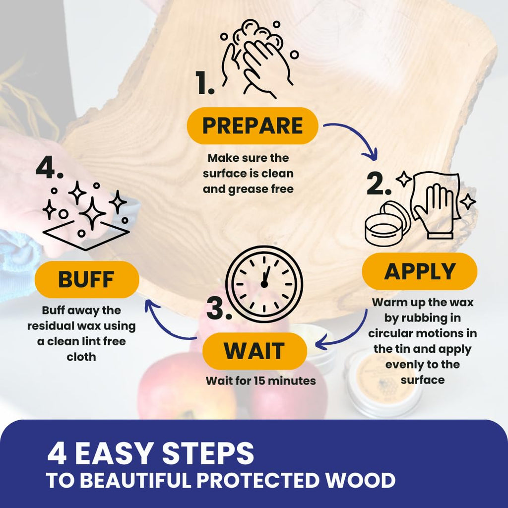 Premium Food-Safe Beeswax Wood Polish & Furniture Wax – Hand Poured Wood Conditioner | Eco-Friendly & Non-Toxic | Protects & Restores All Wood: Furniture, Toys, Cutting Boards, Ornaments (7.0 Fl Oz)