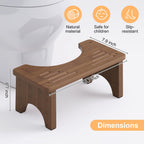 Wooden Squatting Potty Stool for Adults, 6.7 Inch Toilet Poop Stool Adult, Bamboo Wood Toilet Stools Squat for Pooping, Portable Toilet Steps for Bathroom, Brown