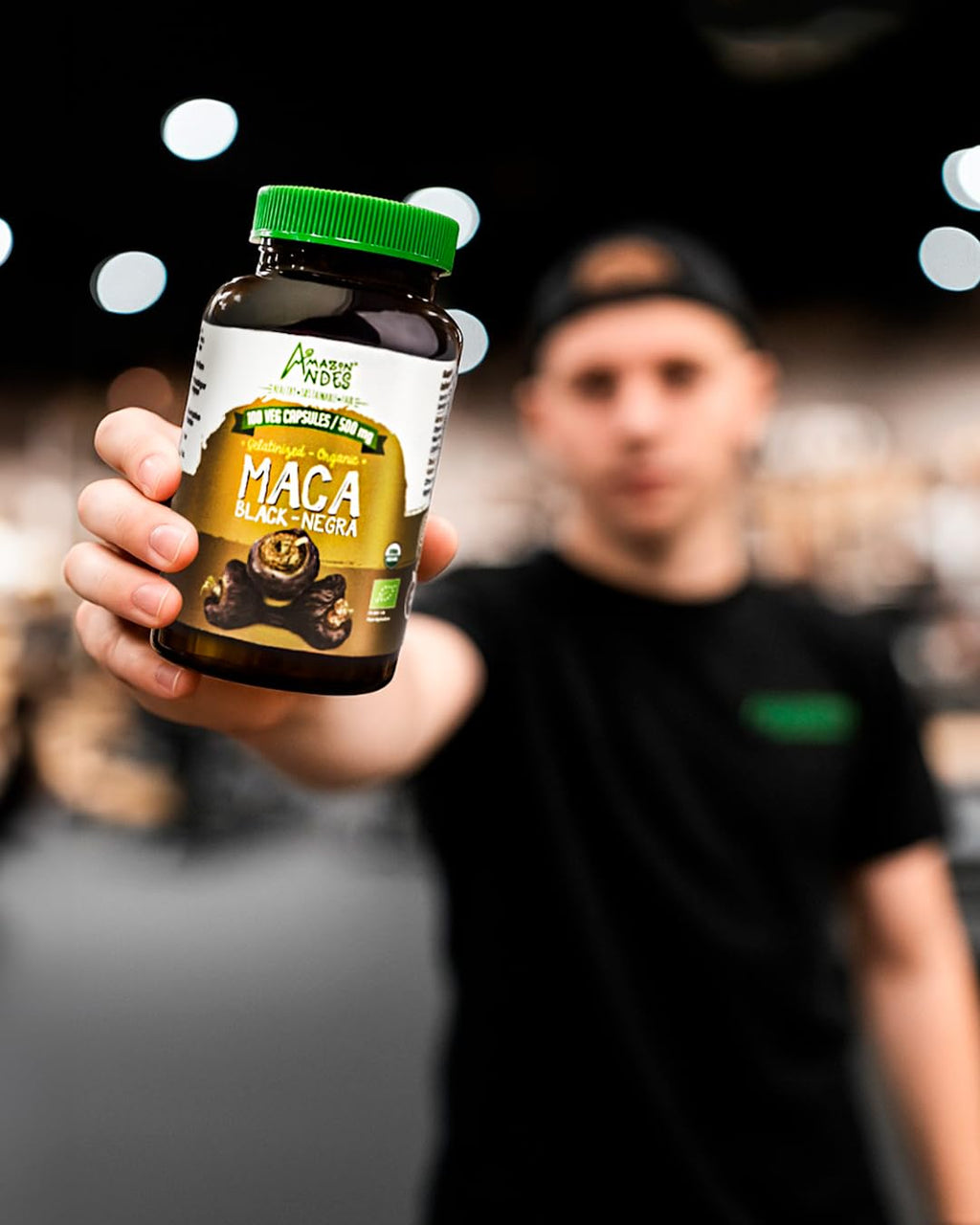 Black Maca Root Capsules l Organic Vegan Pills l 1500mg per Serving l Reproductive Health for Men l Natural Energy Booster l Adaptogen Function l Non GMO and Gluten Free l Amazon Andes