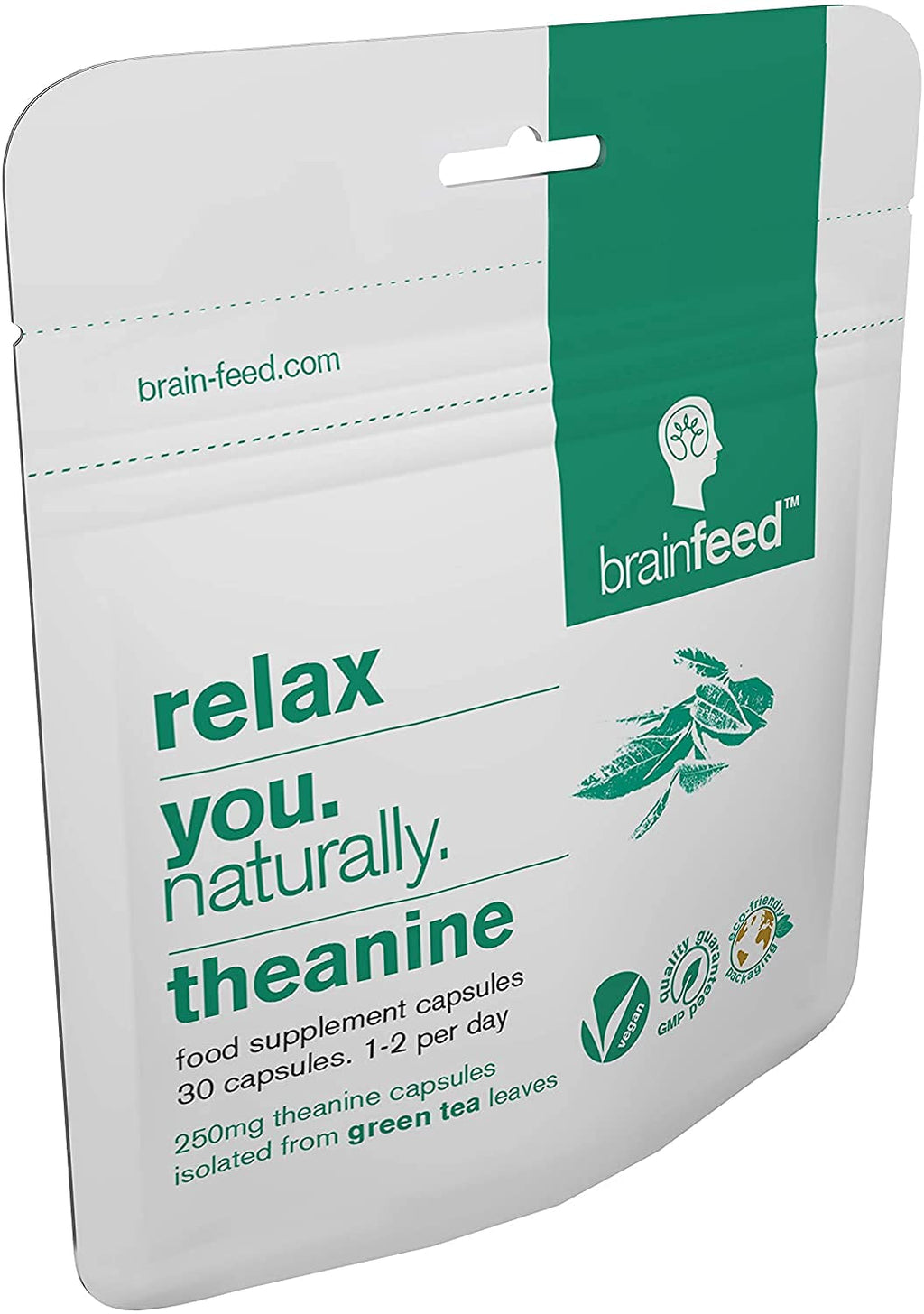 Natural L Theanine Capsules | 250mg Isolated L Theanine Powder from Green Tea Extract | 30 Capsules - 1 Per Day | GABA Supplement Support| Aids Relaxation Without Sedation | Vegan Supplement