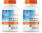 Doctor's BEST Fully Active B Complex, Energy & Cellular Support, Non-GMO, Gluten Free, Soy Free, Vegan 30 Veggie Caps,(Pack of 2)
