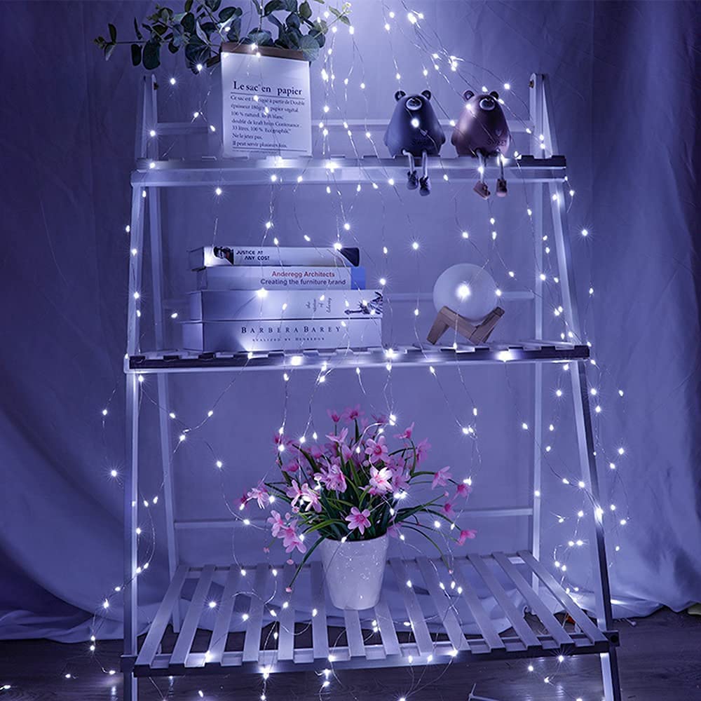 Solar Waterfall Fairy Bunch Lights Outdoor Waterproof 200LEDs 8 Modes Watering Can Light (NO CAN), Solar Powered String Lights Firefly Vine Christmas Tree Garden Decorations Gardening Gifts for Mom