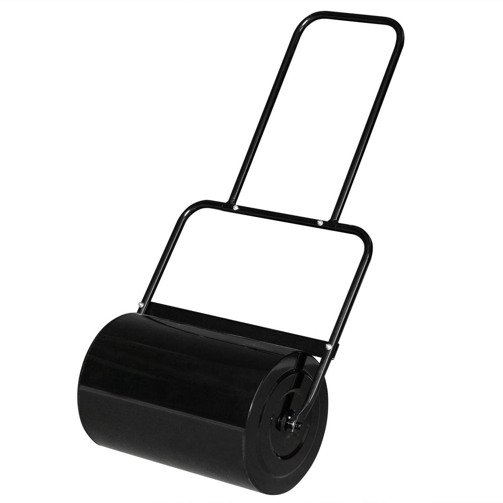 VINGLI 20 Inch Lawn Roller Water Filled Pull Behind Garden Drum Roller Push/Tow Behind, Water/Sand Filled for Garden, Lawn, Backyard (Black)