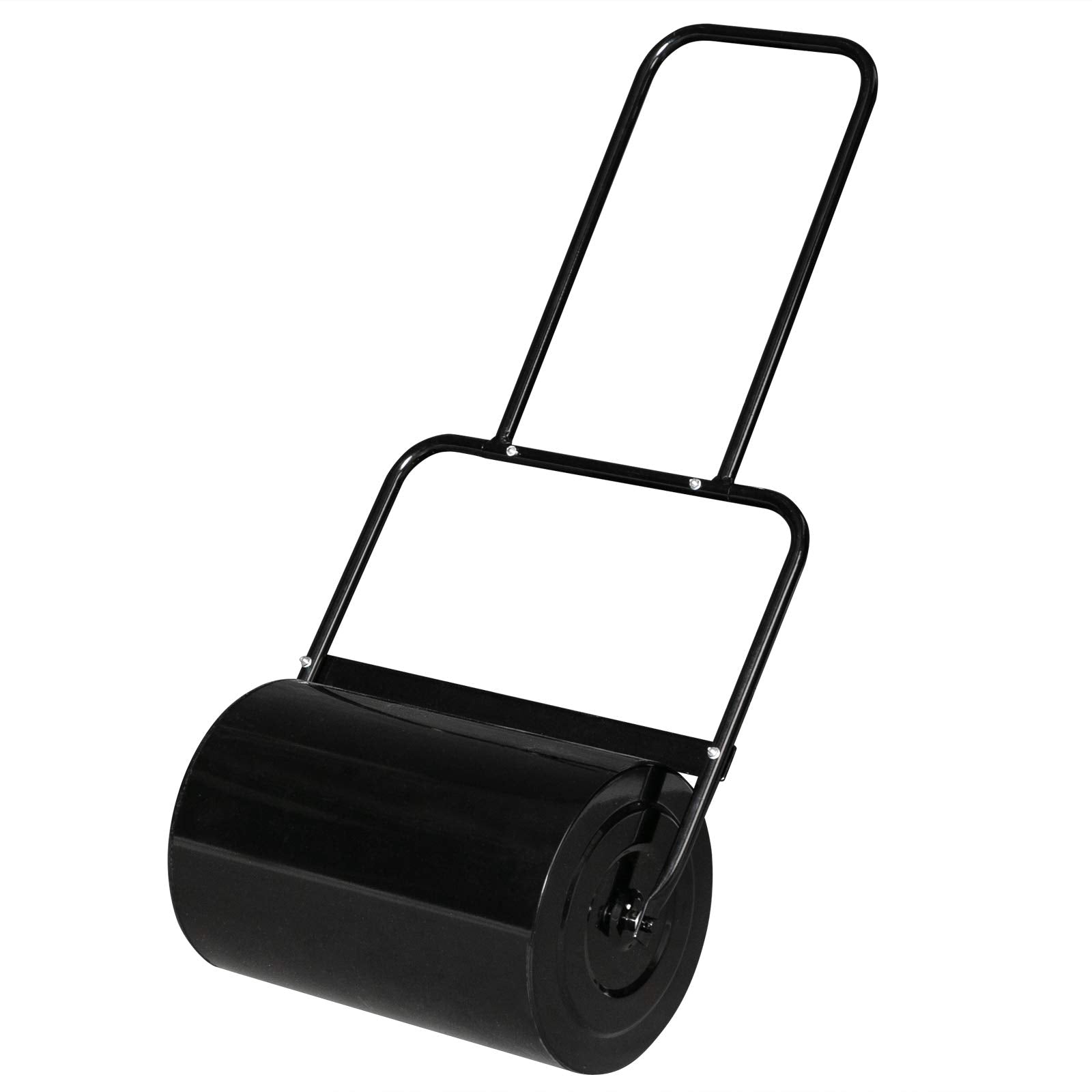 VINGLI 20 Inch Lawn Roller Water Filled Pull Behind Garden Drum Roller Push/Tow Behind, Water/Sand Filled for Garden, Lawn, Backyard (Black)